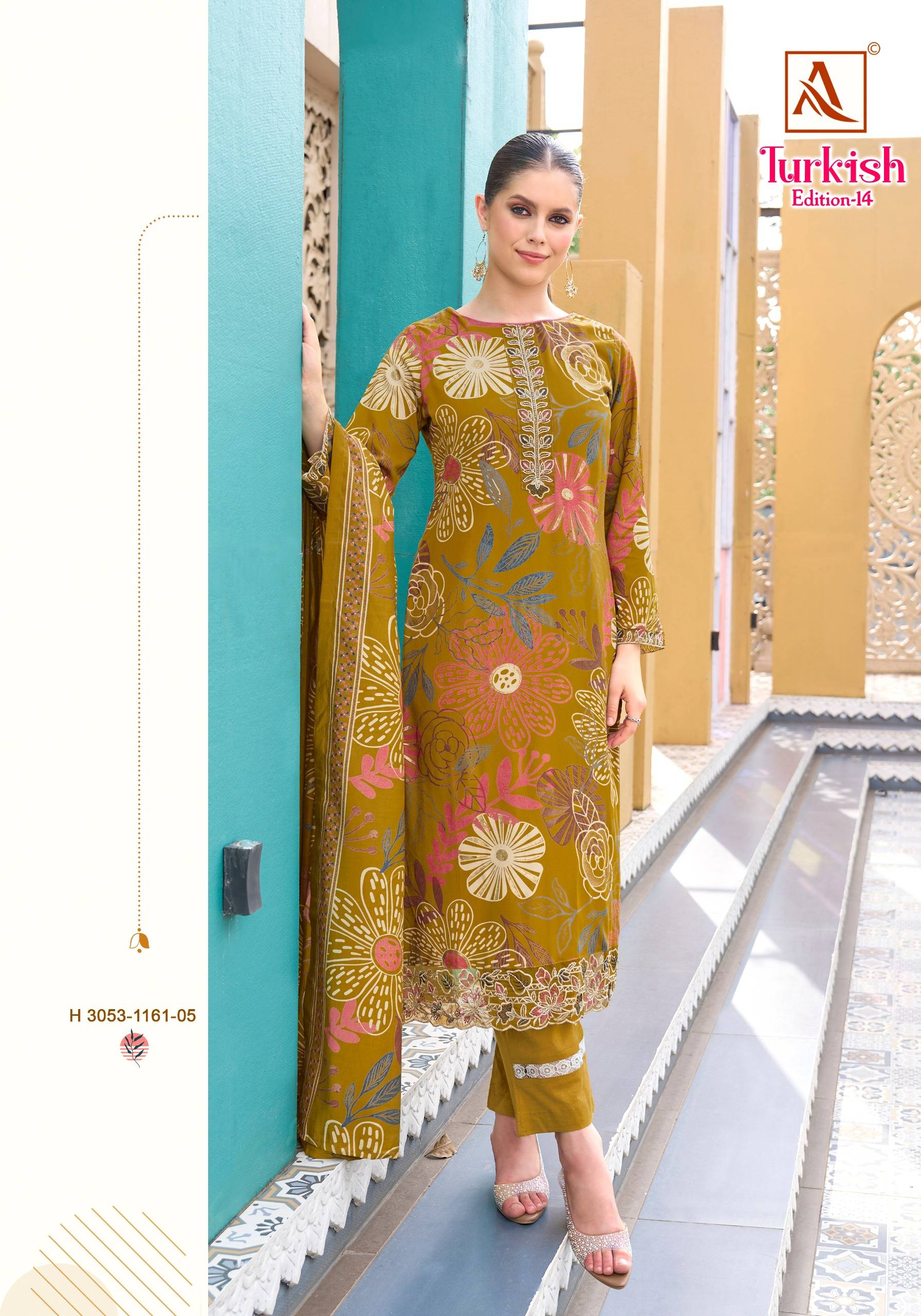 TURKISH-14 by Alok Suit 3053-1161-01 to 3053-1161-06 series Indian Pakistani ethnic wear Pure viscose At Wholesale Price